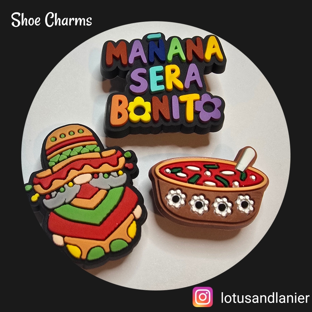 Shoe Charms  Manana Sera Bonito ( Tommorow Will Be Beautiful ) Set Of 3